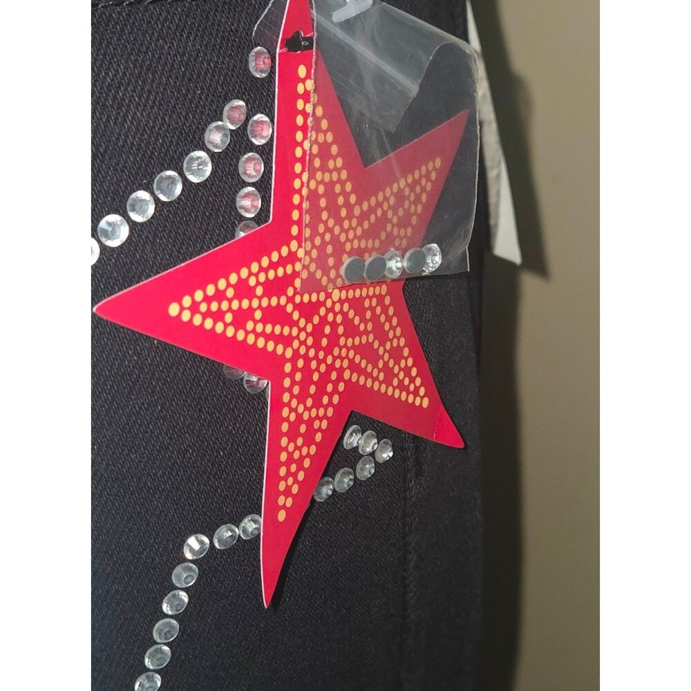 Simple Society Bling Stars Distress Super High Rise Black Jeans Size 7/ 28 NEW - Picture 7 of 10